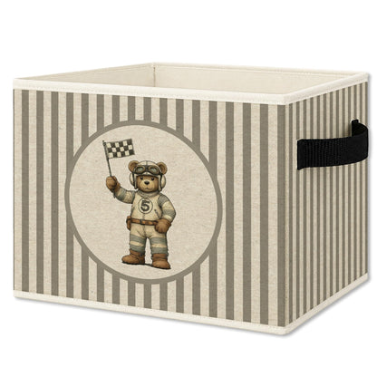 Race Car Bear Nursery Storage Bins Box Collapsible Basket