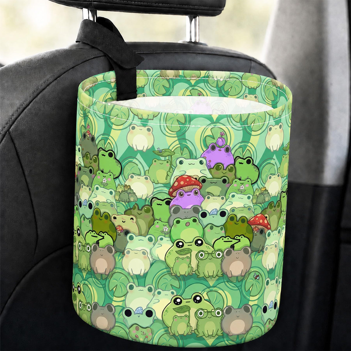Flowers Car Trash Can Waterproof Hanging Garbage Bag for Back Seat