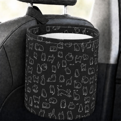 Flowers Car Trash Can Waterproof Hanging Garbage Bag for Back Seat