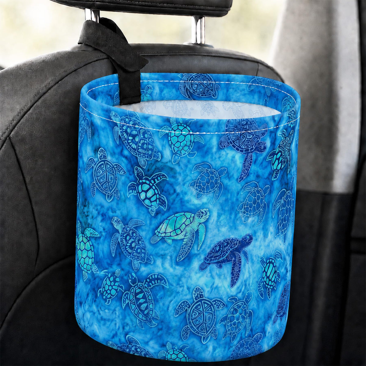 Flowers Car Trash Can Waterproof Hanging Garbage Bag for Back Seat