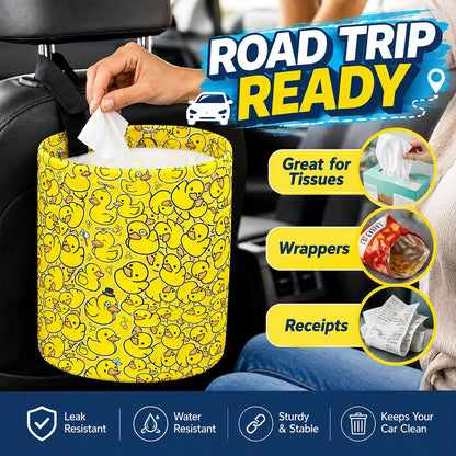 Flowers Car Trash Can Waterproof Hanging Garbage Bag for Back Seat