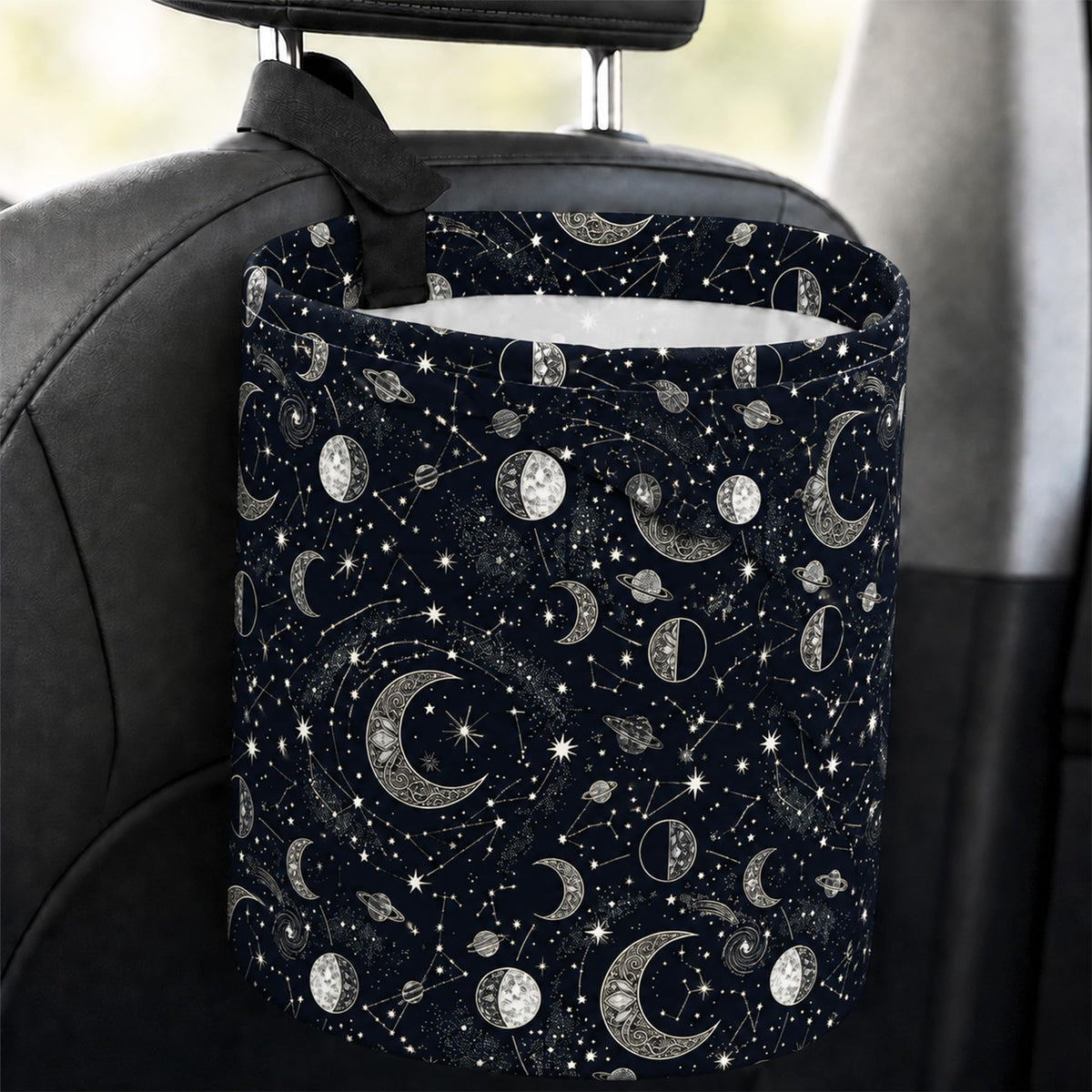 Flowers Car Trash Can Waterproof Hanging Garbage Bag for Back Seat