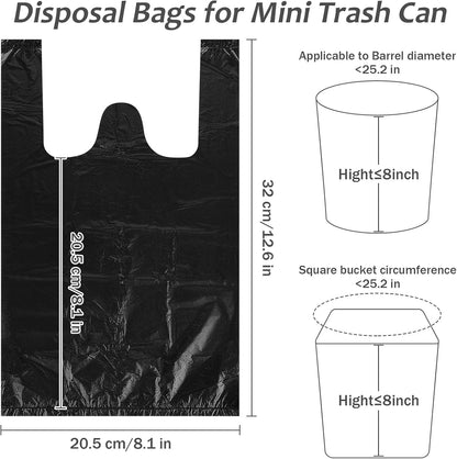 Accmor Small Car Trash Bags for Auto Trash Bin, 100 Count Black Garbage Bag