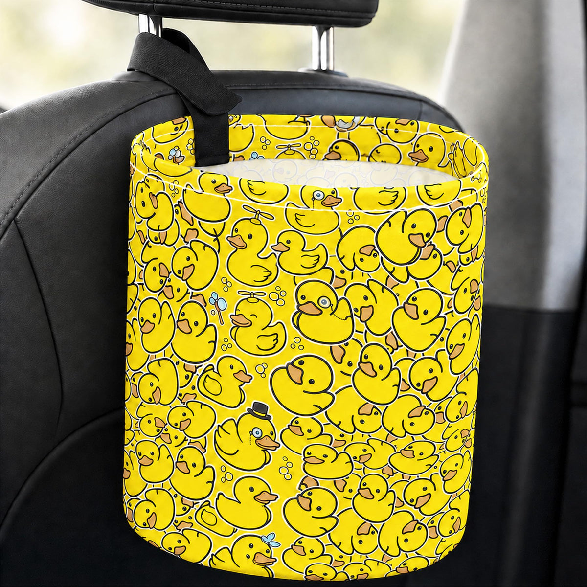 Flowers Car Trash Can Waterproof Hanging Garbage Bag for Back Seat