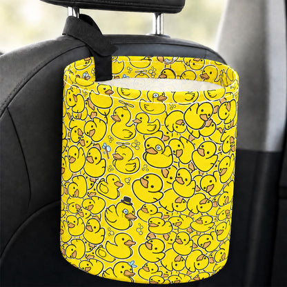 Flowers Car Trash Can Waterproof Hanging Garbage Bag for Back Seat